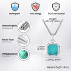 Blue-Green Stone Pendant Necklace Set for Layering