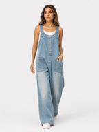 Denim-Look Overalls with Adjustable Straps