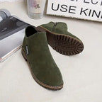 Side Zip Ankle Boots with Feminine Line