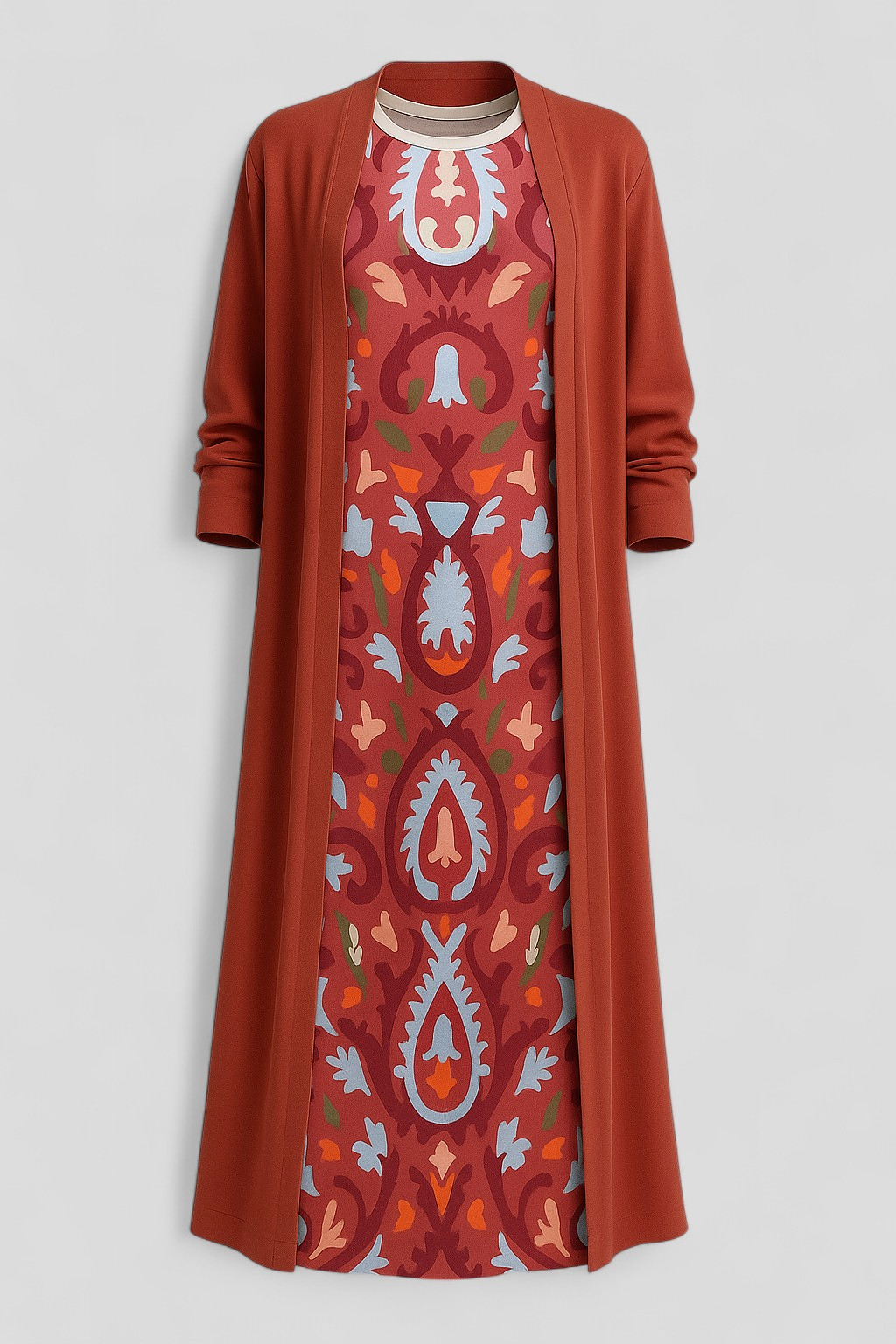 Tvådelat set med mönster och avslappnad, klädsam passform