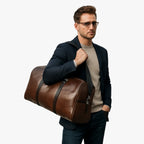 Spacious Faux Leather Travel Bag, Sized for Carry-On Use