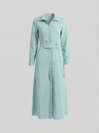 Linen Maxi Dress with V-Neckline for Summer