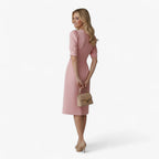 Vestido camisero de jacquard floral con cinturón a juego