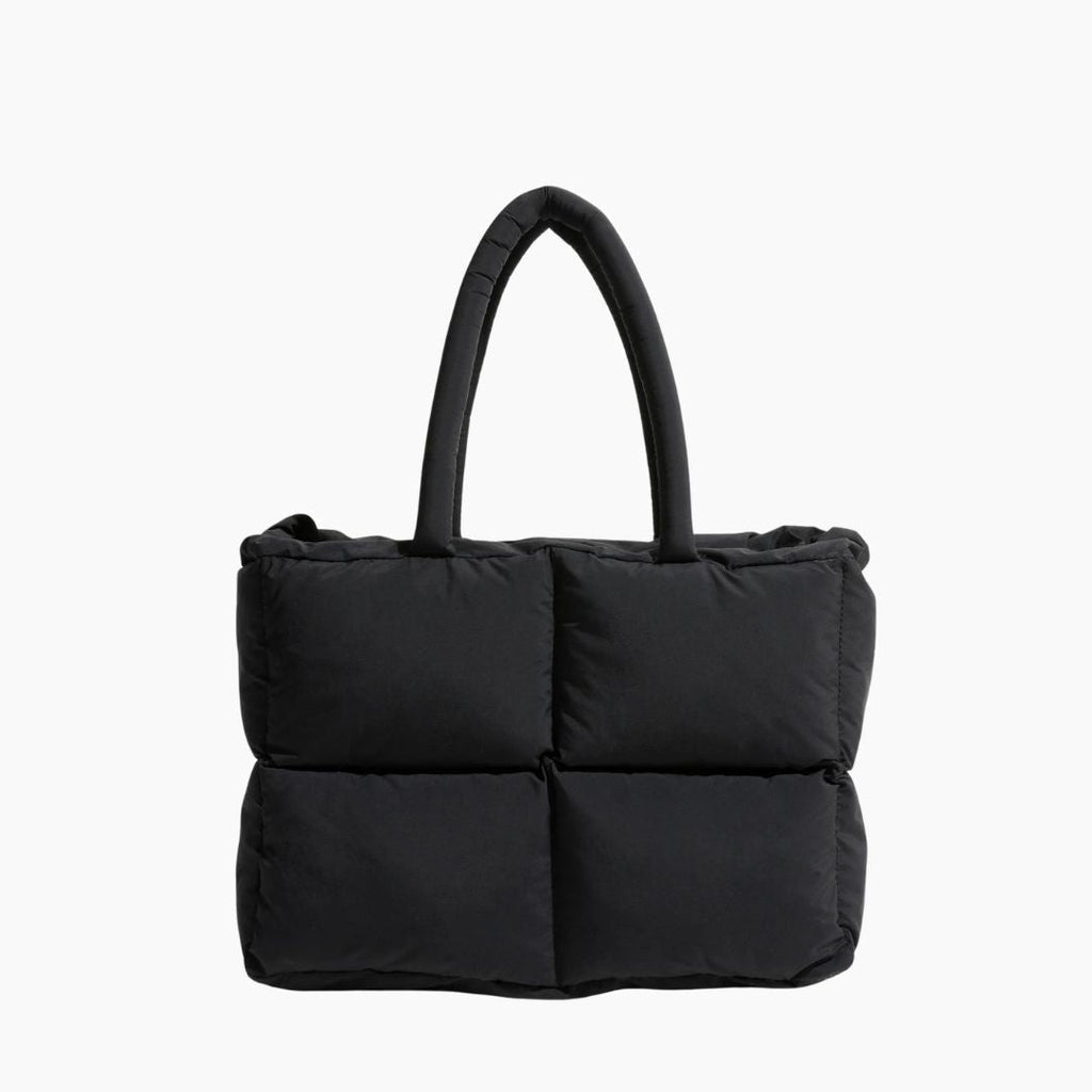 Rymlig puffer-axelväska med modern stil