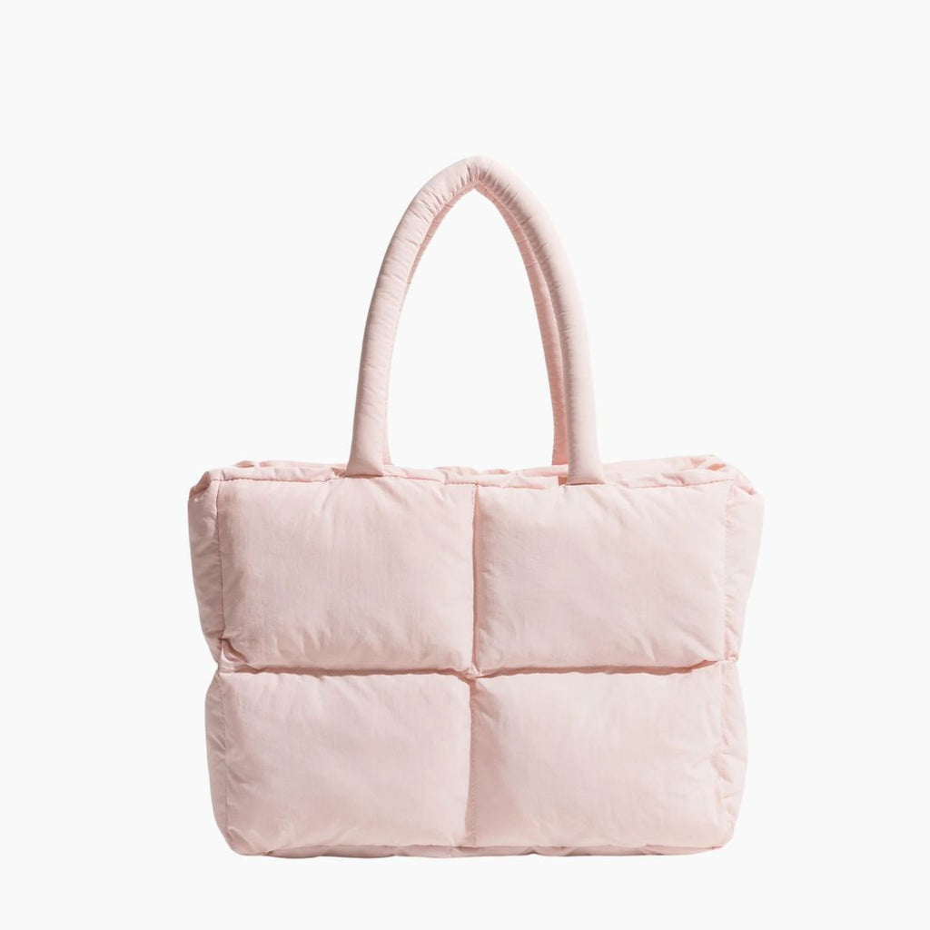 Rymlig puffer-axelväska med modern stil
