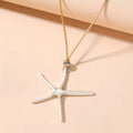 Starfish Pendant on Fine Chain in Gold Colour with Beachy Charm