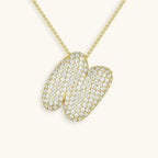 Pavé Bubble Initial Necklace with Sparkling Letter