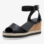 Wedge Platform Sandals with an Adjustable Ankle Strap