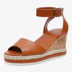 Wedge Platform Sandals with an Adjustable Ankle Strap