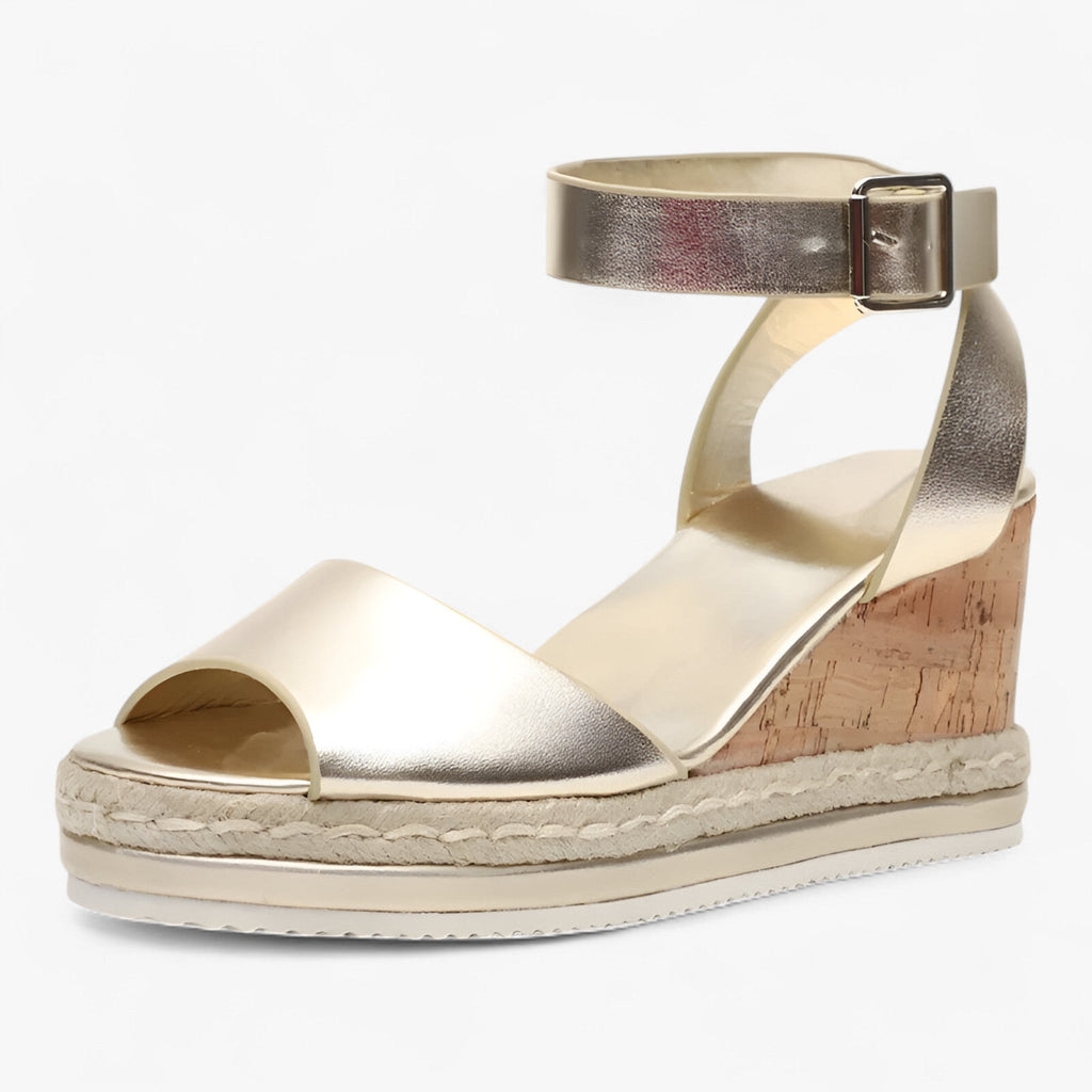 Wedge Platform Sandals with an Adjustable Ankle Strap