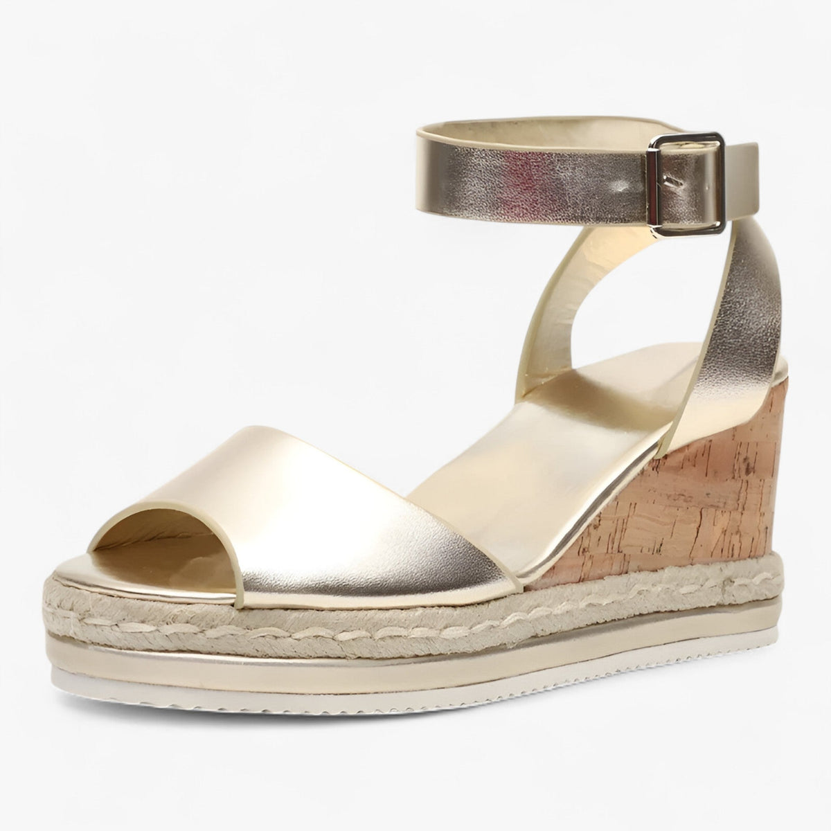 Wedge Platform Sandals with an Adjustable Ankle Strap