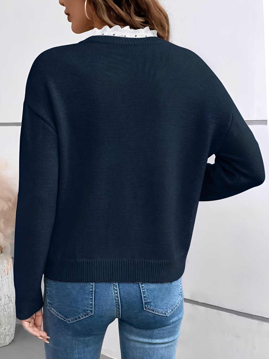 Jumper with Lace Trim Detailing