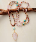 Rose Quartz, Amazonite and Jasper Beaded Necklace