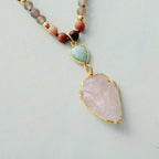Rose Quartz, Amazonite and Jasper Beaded Necklace