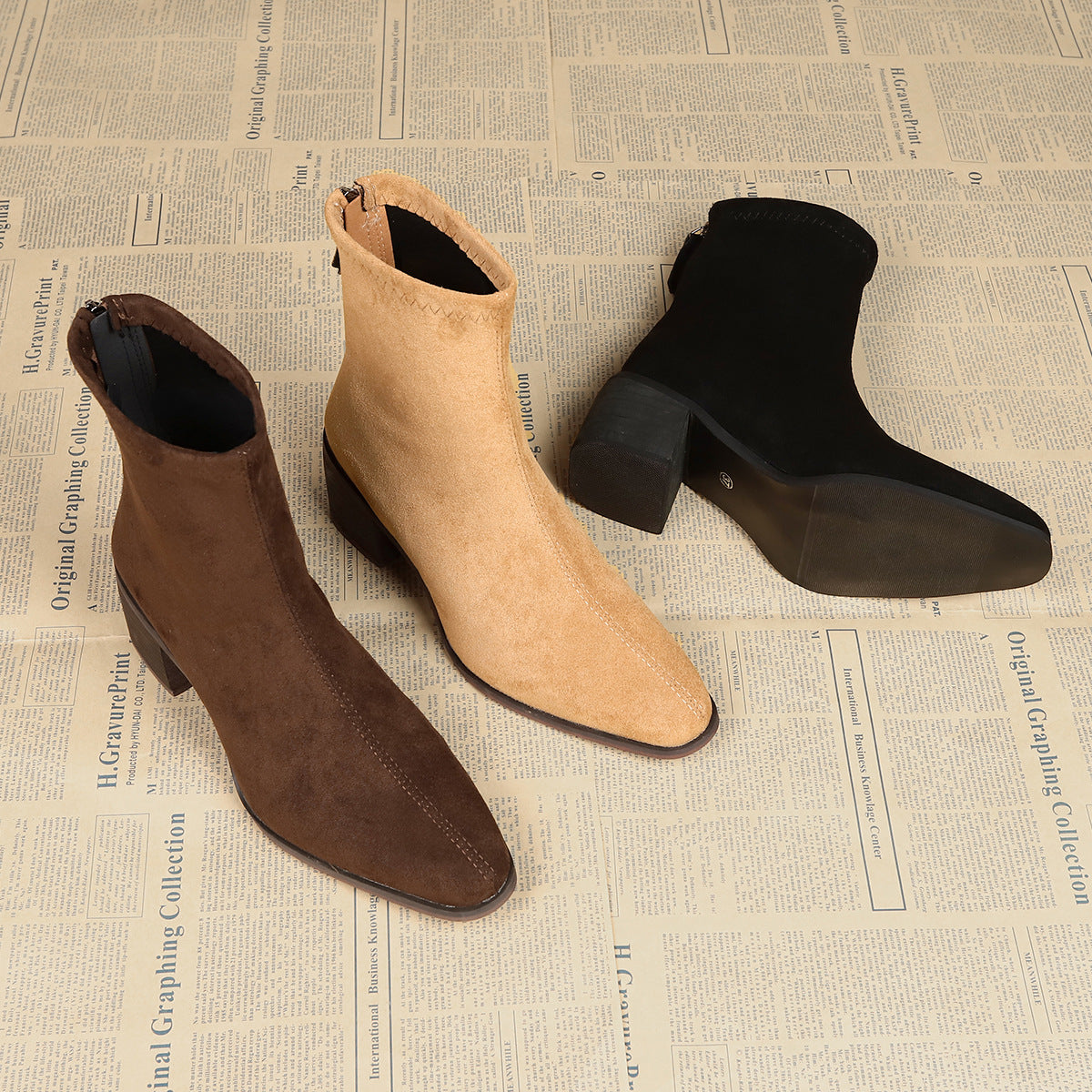 Botas con cremallera lateral y construcción suave y flexible