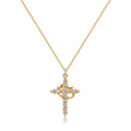 Cross and Crown Pendant Necklace in a Choice of Finishes