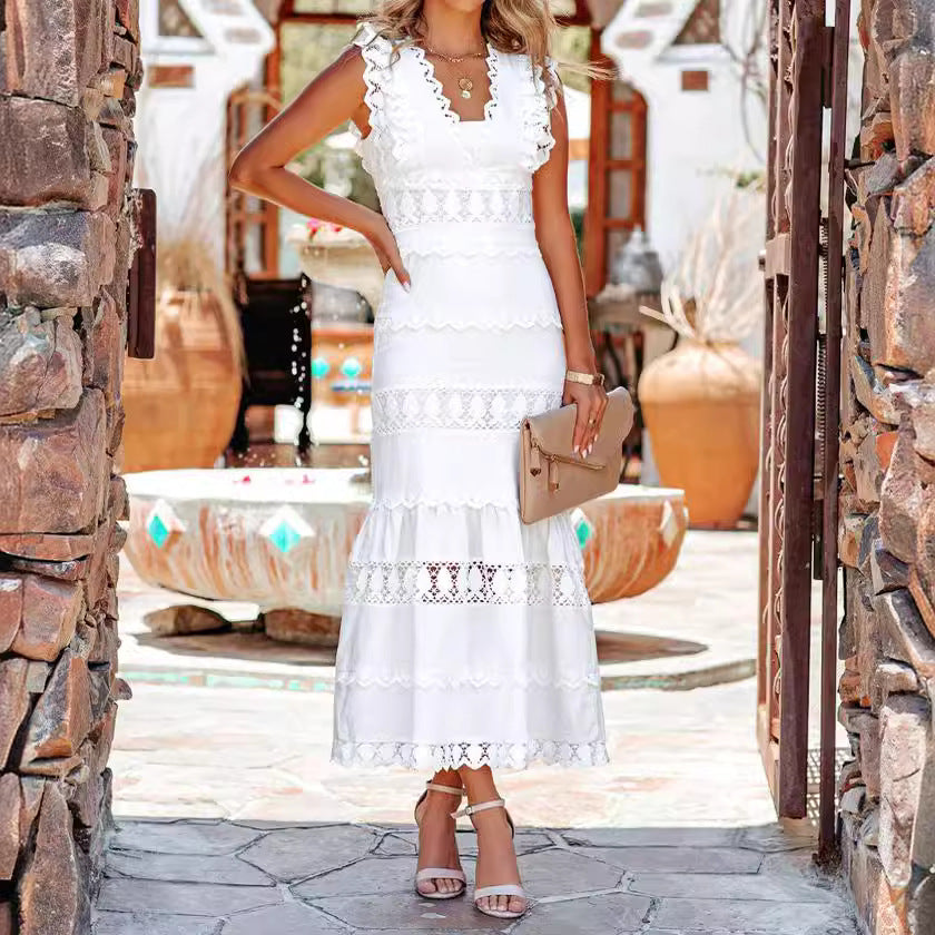 Vestido largo de algodón con silueta fluida de verano