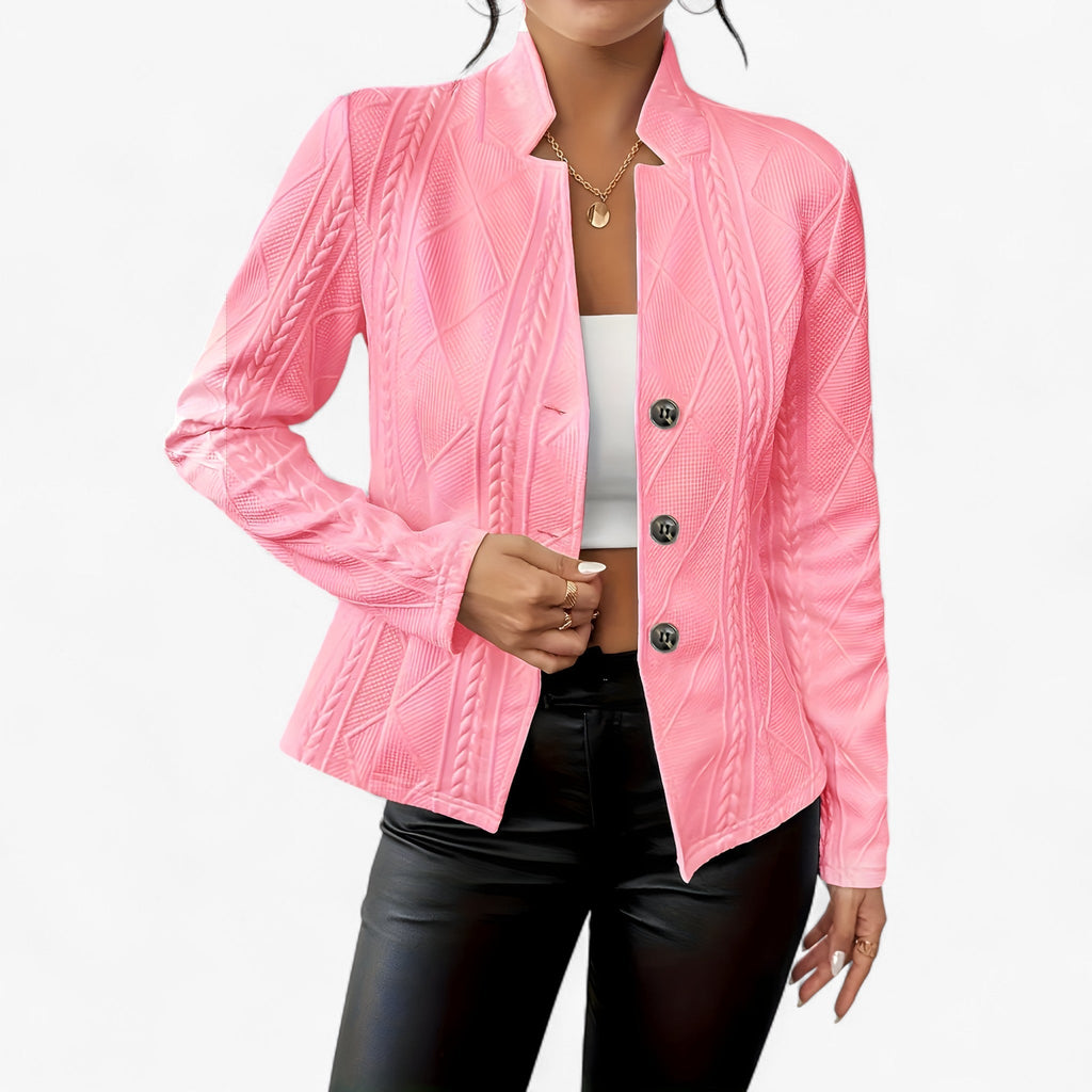 Blusa sedosa de manga larga con puños estructurados