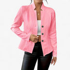 Blusa sedosa de manga larga con puños estructurados