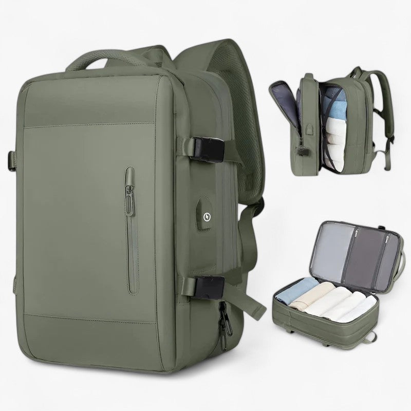 Expandable Travel Backpack with an Anti-Theft Pocket