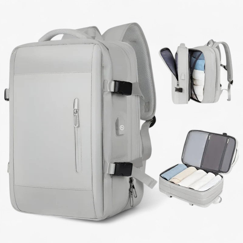 Expandable Travel Backpack with an Anti-Theft Pocket