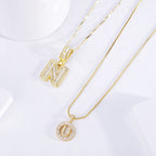 Pavé Letter Initial Necklace with Sparkling Finish