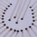 Initial Pendant Necklace with Enamel Detail in Gold Colour