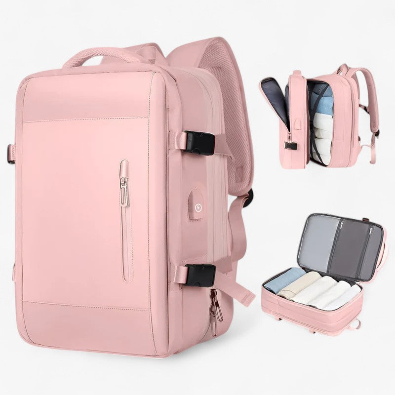 Expandable Travel Backpack with an Anti-Theft Pocket