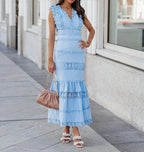 Vestido largo de algodón con silueta fluida de verano