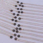 Initial Pendant Necklace with Enamel Detail in Gold Colour