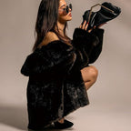 Origami-Inspired Faux Leather Clutch with a Gold-Tone Handle