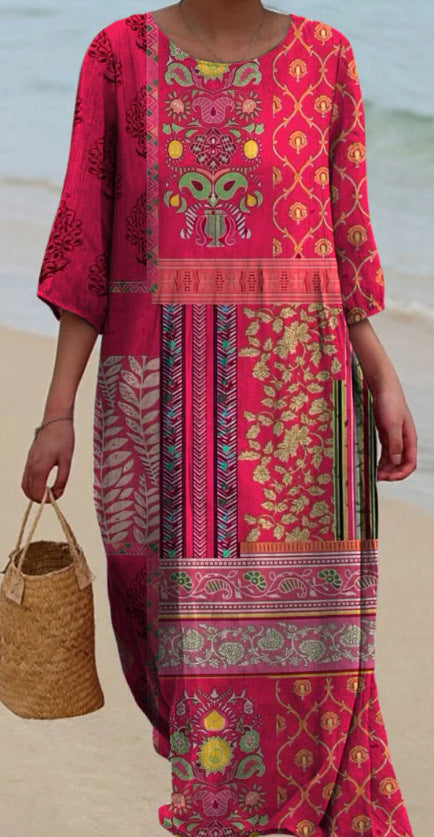 Vestido midi floral sin mangas con escote de pico