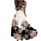 Sleeveless Boho Maxi Dress with V Neckline