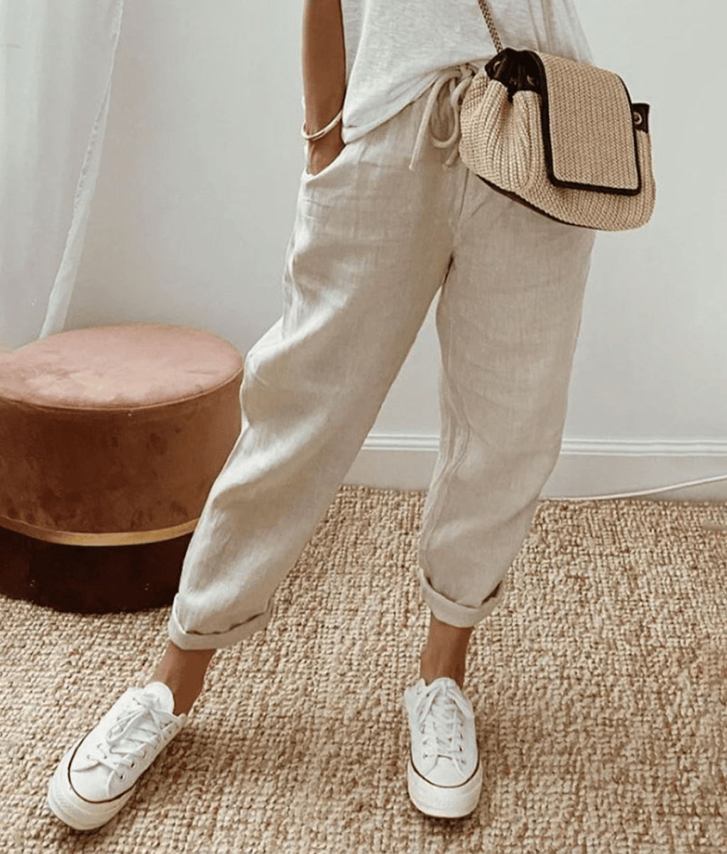 Pantalones pulidos con corte adaptable para el día a día