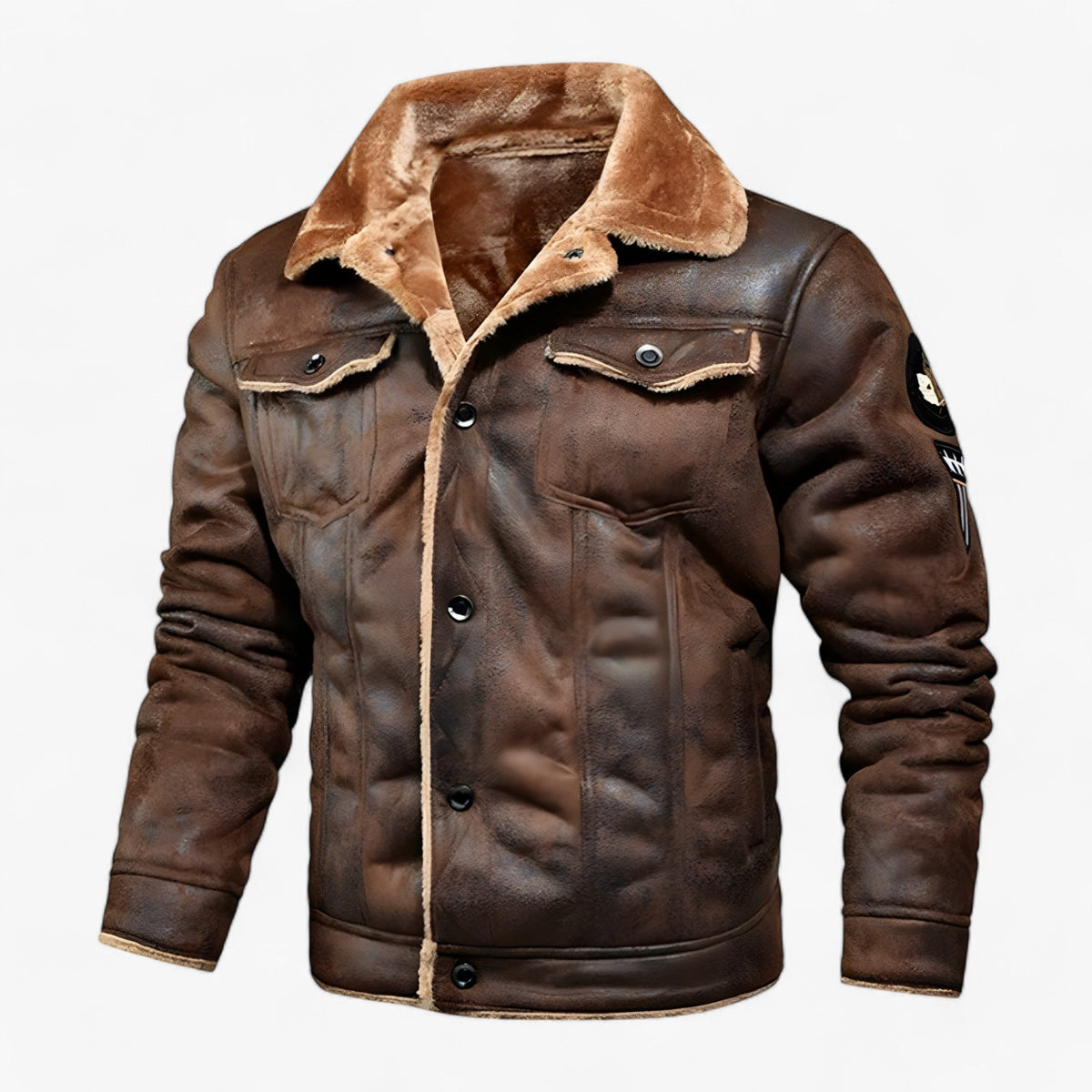 Timeless Faux Leather Jacket with Soft Warm Lining for Men