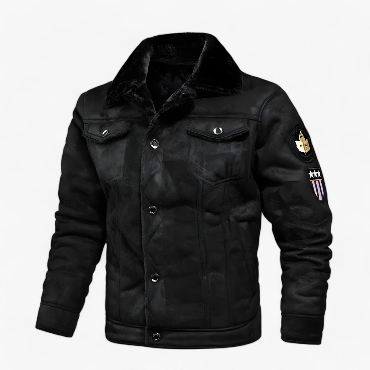 Timeless Faux Leather Jacket with Soft Warm Lining for Men