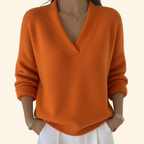 V-Neck Knit Jumper with Ribbed Trim