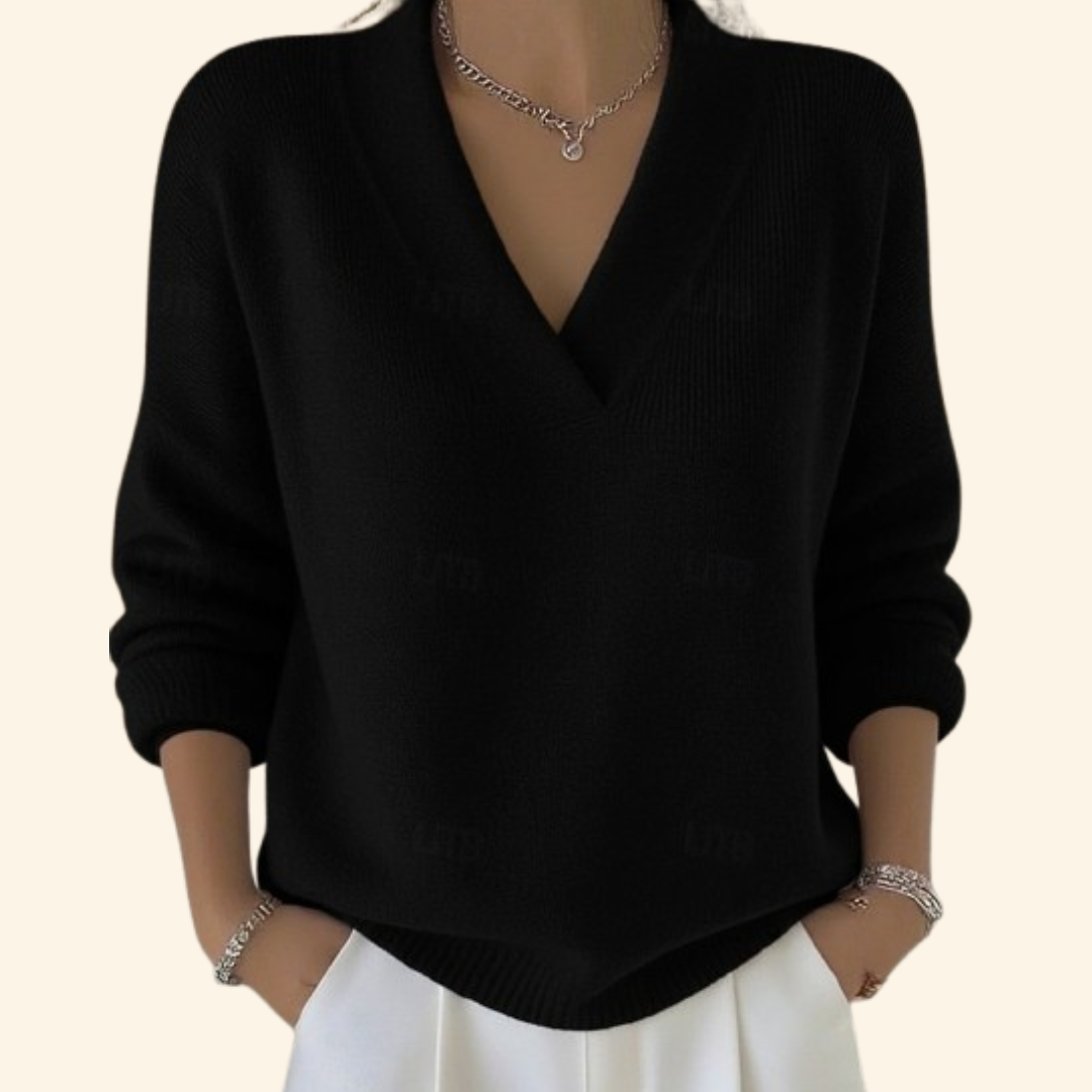 V-Neck Jumper with Soft Relaxed Fit