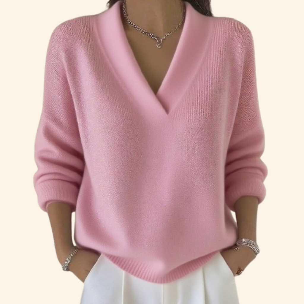 V-Neck Jumper with Soft Relaxed Fit