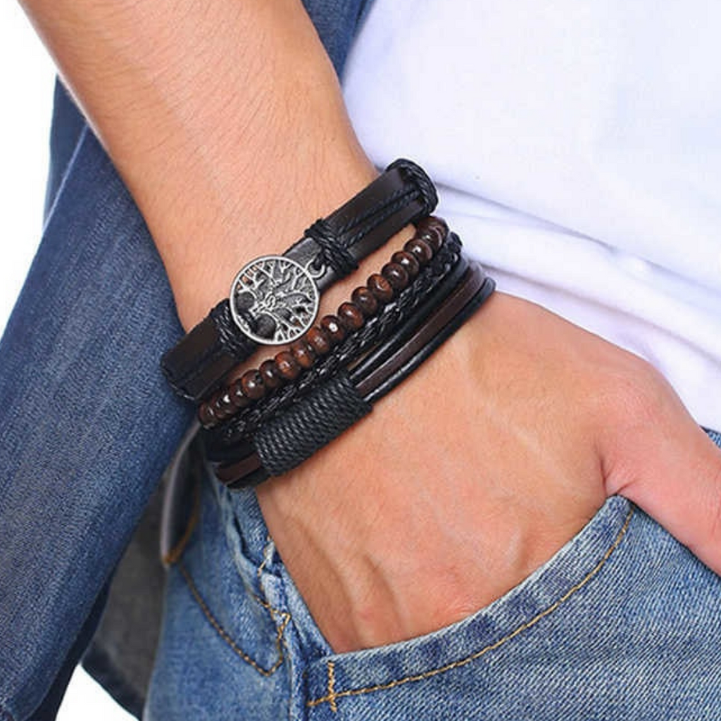 Pulsera ajustable del Árbol de la Vida para hombre