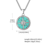 Blue-Green Stone Pendant Necklace Set for Layering