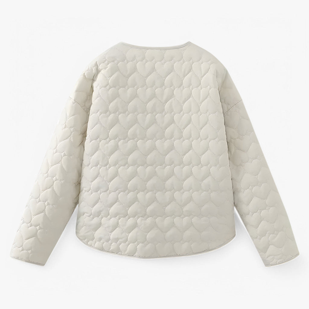 Quilted Round-Neck Jacket for Fall and Winter