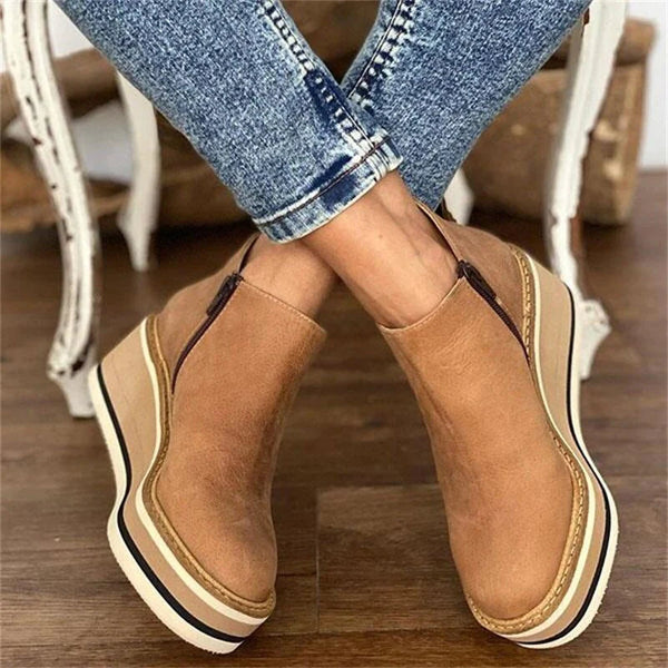 Minimalist Leather Look Boots with Cushioned Footbed