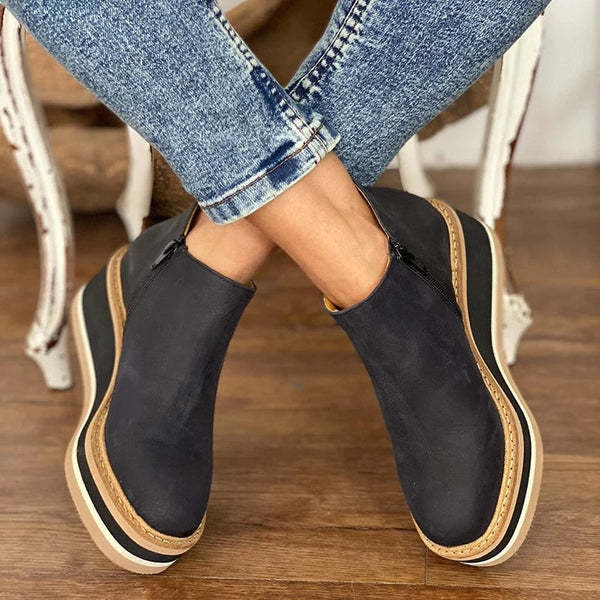 Minimalist Leather Look Boots with Cushioned Footbed