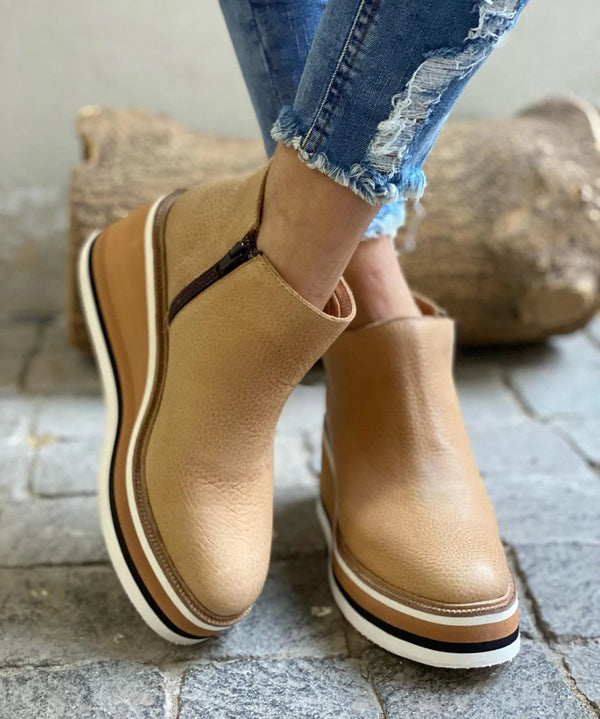 Minimalist Leather Look Boots with Cushioned Footbed