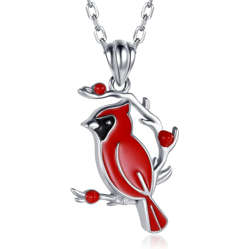 Red Cardinal Memorial Pendant Necklace with Gentle Meaning