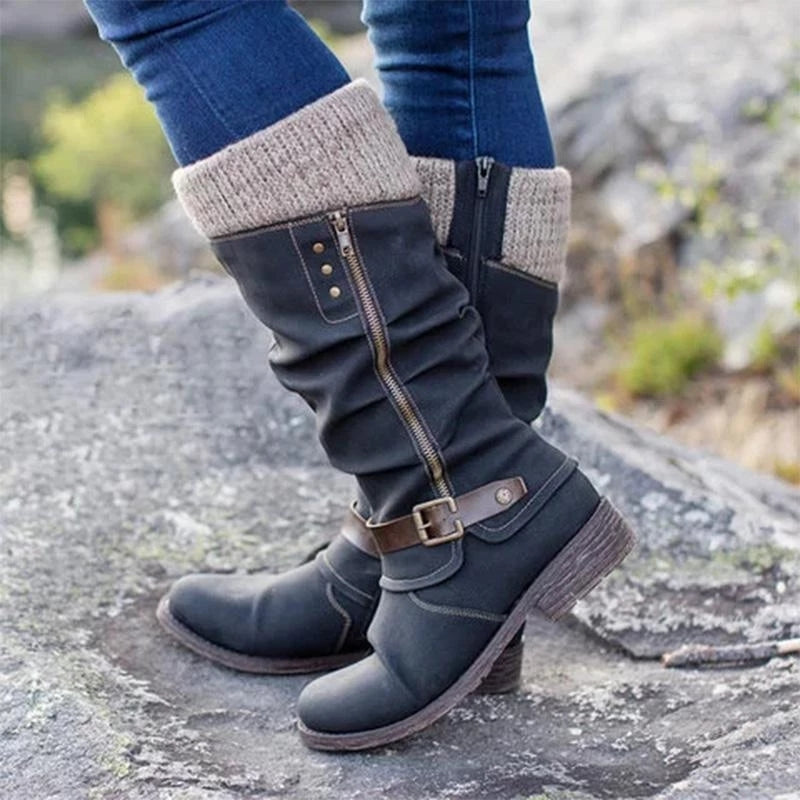 Botines de tacón ancho con suela antideslizante
