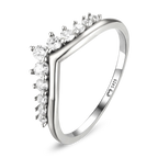 Kronring med zirkonia, kunglig sagodesign och klart gnistrande