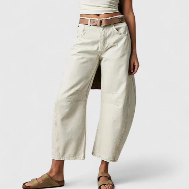 Wide Leg Trousers with Elongating Relaxed Fit