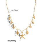 Starfish and Shell Pendant Necklace with Seaside Charm